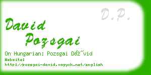 david pozsgai business card